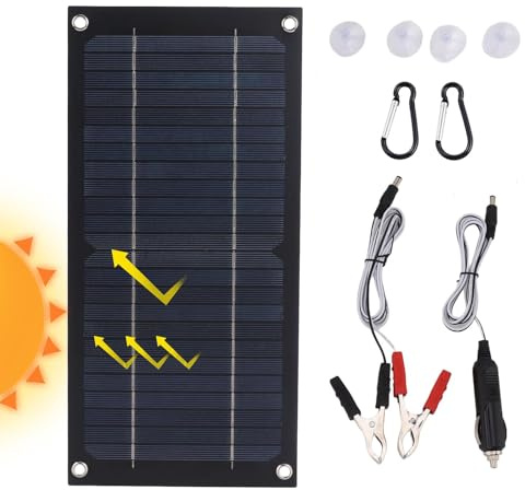 Caricabatterie solare per la manutenzione della batteria, caricabatteria solare per auto, impermeabile, supporto per batteria per pannello solare da 12 V, kit di ricarica per la manutenzione dei