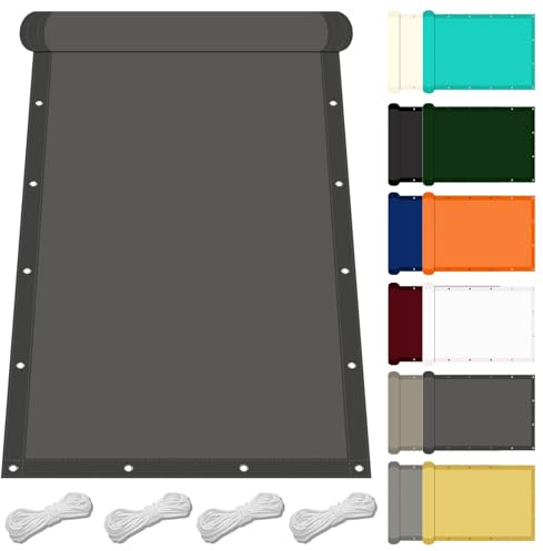 Toldo Vela Rectangular 1.25 x 3 m Protección Rayos UV Impermeable Vela de Sombra Resistente Al Agua Viento para Terraza Balcon Exteriores Jardín, Gris Oscuro