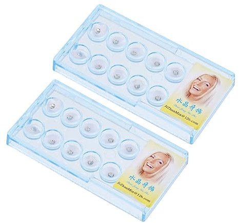 FOMIYES 20stücke Teiliges Weißes Zahnornament Mit Edelsteinen Und Aufbewahrungsbox Multifunktionale Zahnschmuck-dekoration Glitzernde Kristallverzierungen Für Diy-zahnpflege Und Mundschmuc