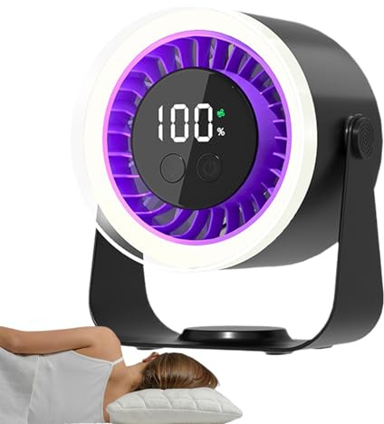 doyandader Ventilador de mesa recargable, ventilador portátil, enfriamiento silencioso, ventilador de techo, giratorio, colgante, para dormitorio, oficina, cocina, camping