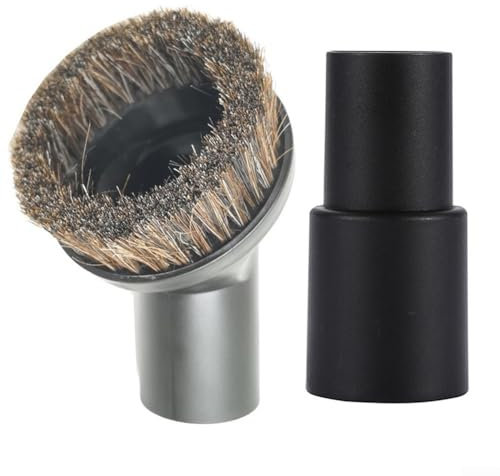 Round Dusting Brush Attachment Horsehair Bristle Vacuum Tool for Thomas Crooser with Adapter