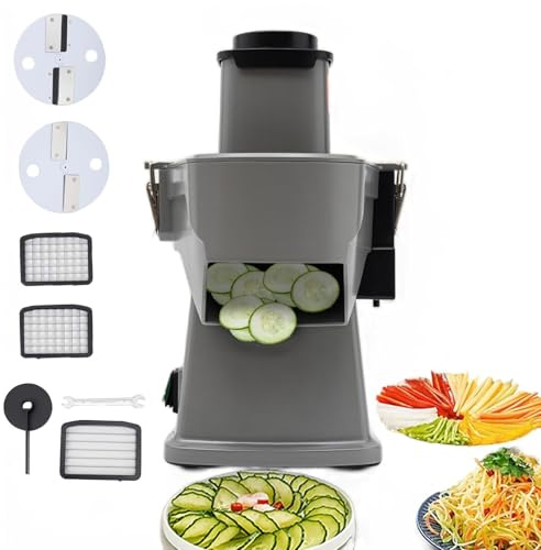 VZXATYOP Tritatutto for Verdure Professionale affettatrice e tagliapatate Automatica Multifunzionale tagliapatate Elettrico for Patatine Fritte grattugia cipolle affettatrice Patate