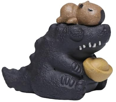 MotiveTech Krokodilstatue Aus Ton, Teetisch Mittelstück, Kunsthandwerk, Handgemachte Tierfigur, Teetablett, Schreibtischzubehör