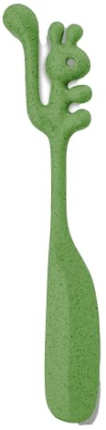 Koziol YUMMI Streichlöffel | für Kinder & Erwachsene | für Schokoaufstriche, Marmelade, Frischkäse und mehr | biozirkulärer Kunststoff, spülmaschinengeeignet, Küche (nature leaf green)