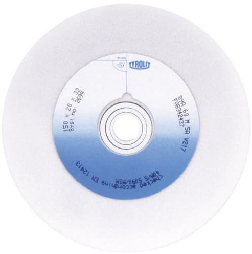 Disco da mola da banco TYROLIT a legante ceramico 150x25x32 mm A60 M5 V acciaio/HSS