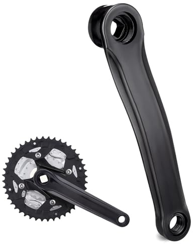Kisangel Fahrrad Kurbelarm Links 170mm - Schwarze Aluminium Kurbel für E-Bike Ersatzkurbel mit Vierkantaufnahme (Diamant-Lochung), Robuste Fahrradkurbel für Mittelmotor, Citybike & Faltrad