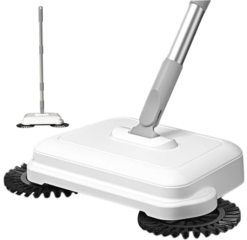 Licsaliwe Barredora de Pisos 2 en 1 con Empuje Manual y Rotación de 360° – Barredora de Alfombras de Alta Eficiencia con Aspiradora Manual Colgante con Mango Largo para Oficina en Casa