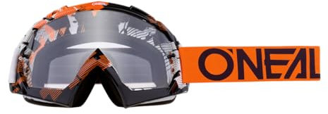 O'NEAL | Fahrrad- & Motocross-Brille | MX MTB DH FR Downhill Freeride | Hochwertige 1,2 mm-3D-Linse für ultimative Klarheit, UV-Schutz | B-10 Goggle | Erwachsene Unisex | Orange Weiß Neon | One Size