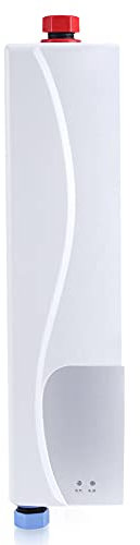 Mini scaldabagno elettrico da 220 V, 3000 Watt, mini scaldabagno elettrico, scaldabagno istantaneo, per bagno, 32 x 8 x 5 cm (bianco)