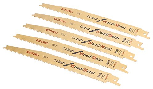 BIlinli 5-teiliges 8-Zoll-BIM-Säbelsägeblatt S3456XF für den Metall- und Holzschnitt