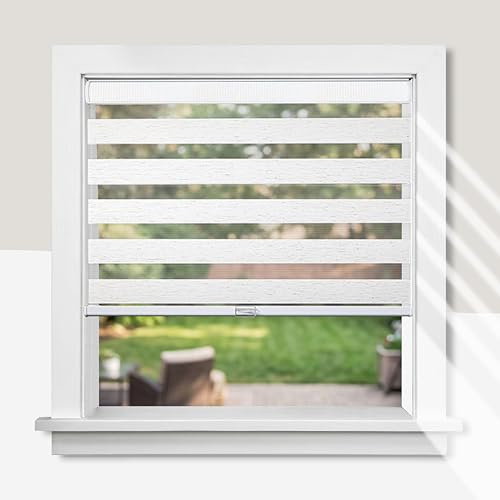 CHICOLOGY Zebra Blinds , Roller Window Shades , Blinds for Windows , Roller Shades for Windows , Window Shades for Home , Window Shades , Pull Down Shades for Windows , 34W X 72H , Basic Natural