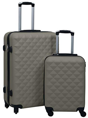 vidaXL Hartschale Trolley Set 2-TLG. 4 360-Grad-Rollen Hartschalenkoffer Reisekoffer Koffer Kofferset Handgepäck Bordgepäck Reise Anthrazit ABS