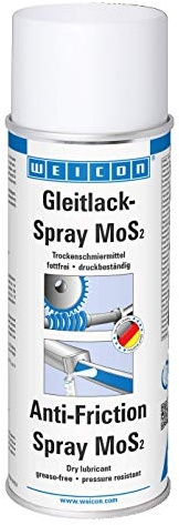 WEICON Vernis antifriction à gicler MoS2 400 ml de lubrifiant sec sans graisse