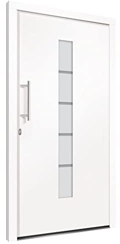 vidaXL Haustür Aluminium und PVC Weiß 110x210 cm
