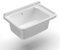 Adventa: Washbasin in PP Resin Wall Fixing with Siphon and Drain, Acid Resistant for Common Use, Laundry, Garage, Outdoor, 57L x 36.5D x 16H cm, White