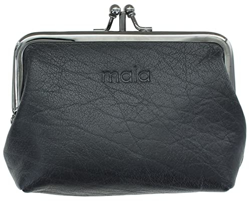 Mala Leather Porte-monnaie à double clip 3548_54, Noir , Taille unique