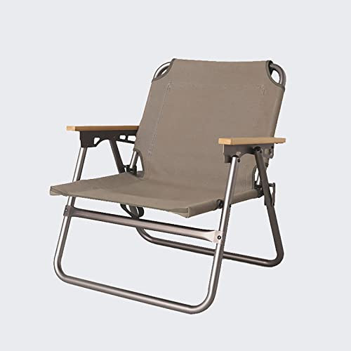 Generic Aluminium Klappstuhl Faltbarer Campingstuhl Tragbar für Freien Angeln Balkon Angelstuhl Belastbar Bis Zu 100kg für Camping, Angeln, Picknick, Reisen und Wandern,Brown,55 * 45 * 60