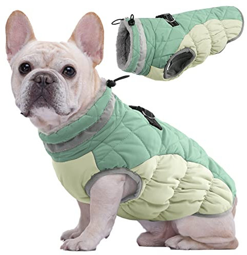 Kuoser Hundemantel Winter für kleine Hunde Wasserdicht & Winddicht, Warme Hundejacke mit Fleecefutter Reflektoren Reißverschluss, Pelzkragen & D-Ring – Outdoor Hundebekleidung, XS