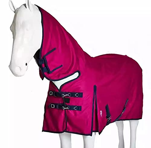BNALU Abschwitzdecke fürs Pferd ist atmungsaktiv Transportdecke Weidedecke Winterdecke Winterbaumwolle Weich und warm Reitausrüstung Outdoordecke (Size:145cm,Color:Rot)