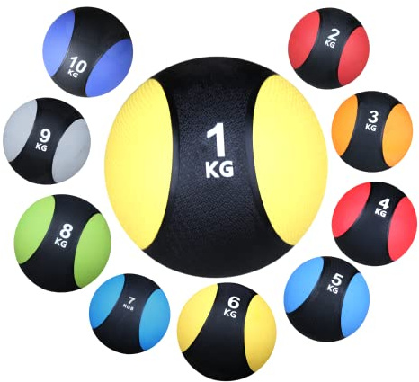 Lisaro Medizinball | Professionelle Studio-Qualität | Gymnastikbälle/Gummimedizinbaelle | für Jede Trainingsroutine oder Muskelaufbau | Cardio-Fitness/Kraft- und Erholungstraining | Medizinbälle in Gr. 1-10kg