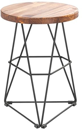Loftie Schemel aus Holz, Sitzhocker, Hocker, Beistellhocker, Hocker, Fußablage Sitzhocker, Rückenfrei, Keine Montage erforderlich, Industrie-Design, Modern (Dreieck-Form 48 cm Höhe, Dunkelbraun)