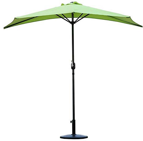 CHEMYO s 2.7m(9ft) Medio Paraguas Semicircular para Patio Exterior con Manivela, Circular Semicircular para Parasol para Terraza pequeña Balcón Jardín (Color : Fruit Green)