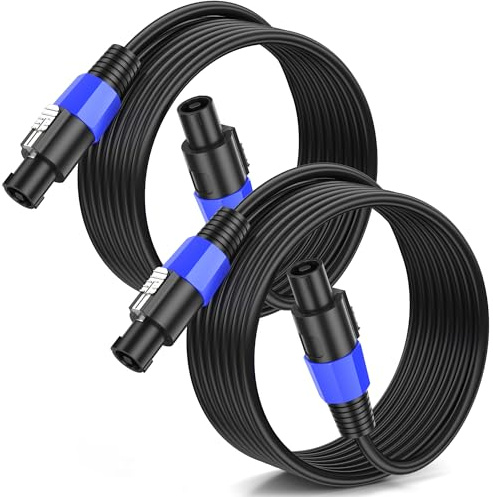 Jumwa 3M 2Pack Speakon auf Speakon Lautsprecherkabel 2x 1,5mm² Professionelles Kabel mit Twist Lock für DJ & PA