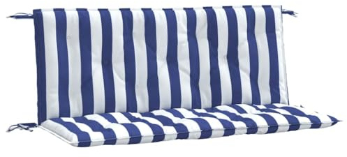 vidaXL Gartenbank-Auflagen 2 STK. Blau&Weiß Gestreift 120x50x7cm Stoff