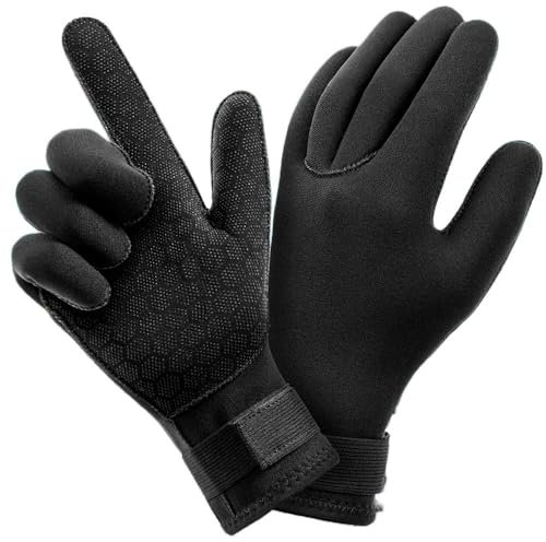 LAPooh Tauchhandschuhe 3mm Scuba Tauchen Surfen Handschuhe Neoprenanzug Handschuhe Thermische Anti Slip Neopren for Speerfischen Schwimmen Rafting Kajakfahren Paddeln Neoprenhandschuhe (Size : S)