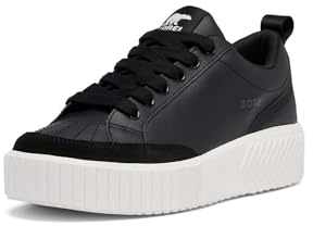 SOREL Women's ONA AVE Low Sneaker - Black, Sea Salt - 6