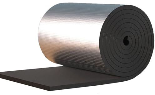 Reflexionsfolie Heizung Selbstklebend Feuerfest Isolierfolie Thermofolie Dampfsperre Aluminiumfolie Wärmereflektierende Folie Heizkörper, Geeignet für Wärmedämmung, Kälteschutz, Verdunklung, 5mm Dicke