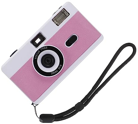 Veemoon Appareil Photo Argentique Réutilisable Blanc, Compatible Film 35mm, Flash Intégré, Boîtier Abs, sans Batterie, pour Style Rétro