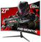 CRUA 27 165Hz/180Hz Curved Gaming Monitor, FHD 1080P VA Screen, 99% sRGB Computer Monitors Support FreeSync, PC Monitor Support Wall Mount Install(HDMI, DP)- Black