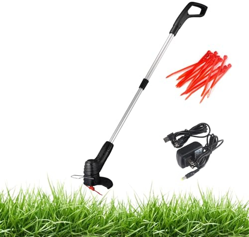 Débroussailleuse sans fil, télescopique et légère avec 1 lot de lames, tondeuse électrique rechargeable, outil de jardinage pour débroussailleuse, élagage des mauvaises herbes