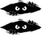 JEYORZY 2 Piezas Pegatinas Coche,Interesante Pegatina Coche,Pegatinas Coche Exterior,Monster Peeking Scary Eyes, para Coche, Moto, Cascos(Negro)