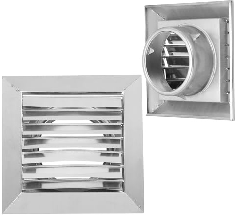 PATIKIL Cache-Vent de Séchoir de 4 Pouces, Couvercle de Sortie Murale Extérieure en Acier Inoxydable, à Persiennes avec Volet Mobile, pour la Ventilation Hvac de la Cuisine