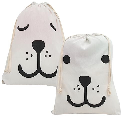 BUGUUYO 2St Aufbewahrungstasche für Spielzeug Wäsche zusammenlegen faltbar aufbewahrungssack storage pockets dusche Stoffbeutel mit Kordelzug Aufbewahrungstasche für Wäsche Baumwolle Beige