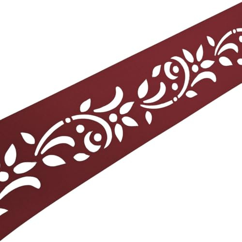 zaun|zu Premium dekor Floral #1 | Sichtschutzstreifen mit Lasermuster für Doppelstabzaun | Sichtschutz | Polypropylen | Made in Germany | UV-Stabil | modernes Design | Höhe 19cm Bordeauxrot 2,55m