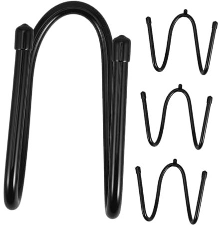4pcs Rolling Pin Holder Hook Coat Hanger Stand Wall Bottle Storage Organizer Pin Display Holder Decorative Rolling Pins Metal Towel Holder Rolling Pin Shelf Pin Storage PVC Black
