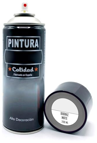 AC - Bote de Pintura en Spray - Fabricado en España - Ideal para cualquier superficie, Madera, Metal, Cartón, Piedra o Cerámica - Capacidad de 200 ML - Color Barniz Mate