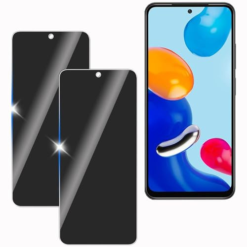 KULAIKE 2 Stück Sichtschutz für Xiaomi Redmi Note 11 4G, Anti-Spähen Privatsphäre Schutzfolie,Anti-Spy Panzer Schutz Glas Folie,Blickschutzfolie, 9H Härte, Anti-Kratzer, Stoßfest