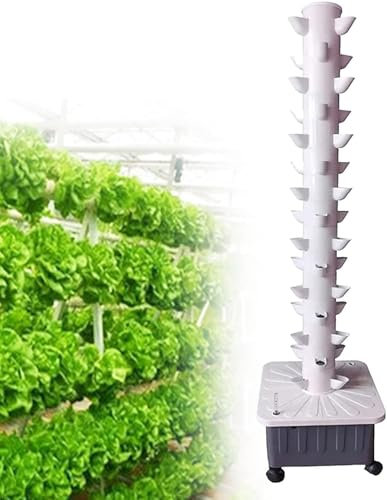 Hydrokulturturm mit 15 Böden, 45 Löcher, Hydrokulturturm-Set, Aeropónico de Torre de jardín, Sistema de Cultivo sin Suelo, Aquaponik-Anzuchtsystem, Gemüsepflanzenturm, Geschenk für Gartenliebhaber
