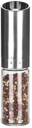 Macina sale e pepe elettrico – Macinasale elettrico, automatico, con luce LED, facile da usare, ricaricabile, regolabile, per cucina