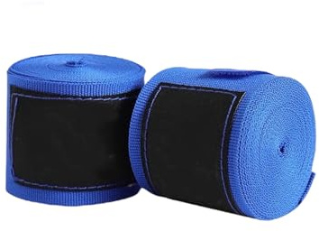 Fasce Boxe Elastiche 3 Metri – Bendaggi Mani Uomo e Donna per Pugilato, MMA, Kick Boxing, Muay Thai – Protezione Nocche e Polso Chiusura a Strappo Traspiranti e Resistenti 2 Pezzi Art.94714 (Blu)