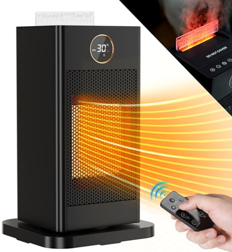 LIFERUN Heizlüfter Energiesparend Klein, Heizung Elektrisch mit Thermostat und Luftbefeuchter, 90° Oszillierend Elektroheizung, PTC Keramik Heizgerät, Leise, ECO-Modus, für Räume Schlafzimmer