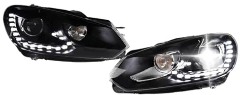 Neixlyi Fahrzeugscheinwerfer Kopf Lampe für vw Für Golf6 für golf 6 2009-2012 R20 GTI DRL Projektor Objektiv Scheinwerfer