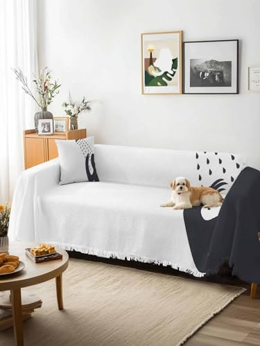 Sloths Showering Sofa Cover Blanket Couch Covers for Armchair Cushion,Couch Sofa Silpcover with Tassel,Modern Abstract Art Funny Animals Living Room Bedroom Throw Towel Blanket Covers XX-L 71x150