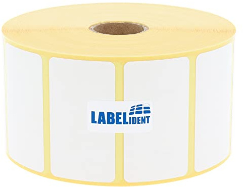 Zebra kompatible Papier Etiketten, Z-Select 2000T - 57,15 x 31,75 mm - formatgleich mit Zebra 3006318-2.100 Etiketten für Zebra Drucker auf 25 mm Kern, selbstklebend