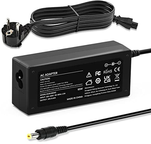 65W Cargador Portatil Adaptador Compatible con Acer Aspire 3 5 E15 E5 E1 ES1 ES15 E1-571 E1-572 E5-573 E5-575 V3 V5 V15 A314 A315 A315-21 A315-51 5750 5920 ADP-45DW C PA-1650-86 Alimentación