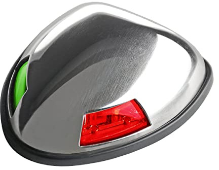T-H Marine Compact Combination LED Bow Light - USCG Approved Red and Green Navigation Light for Marine Safety, Stainless Steel Housing, Energy Efficient and Durable Low-Profile Design